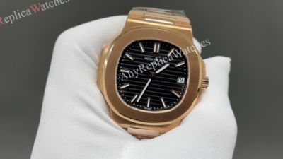 Patek Philippe Nautilus 324  Automatic Movement Gold Steel Strap Black 40*8.3mm Watch